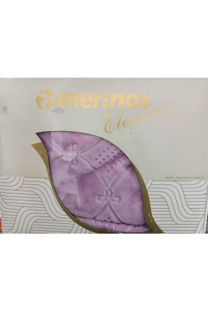merinos elegans embos Vizon Tek Kişilik Battaniye - LAVANTA
